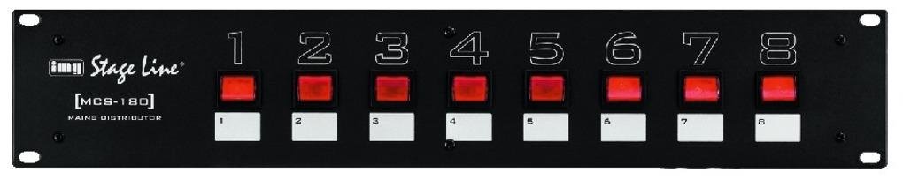 MONACOR MCS-180 Rack-Steckdosenleiste mit 8 Schutzkontaktsteckdosen, schwarz