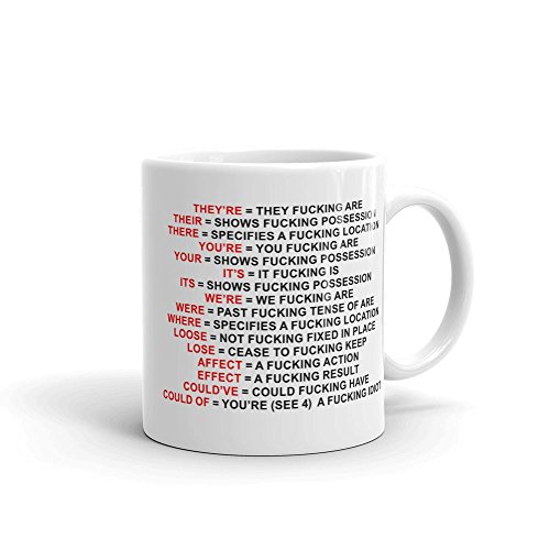 Grammar Expletive Ceramic Mug, White, 330ml