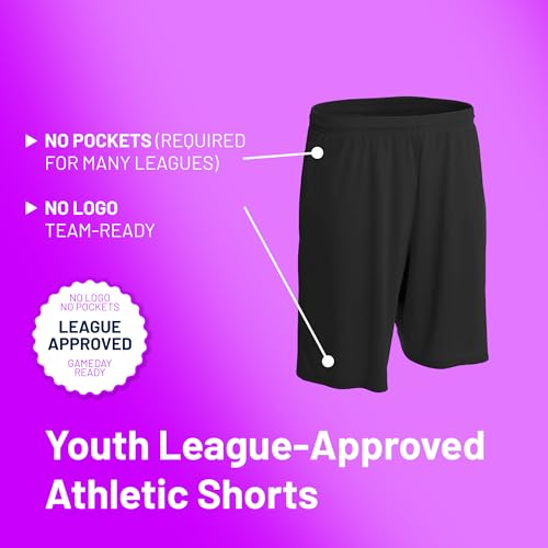 Image of Multi-Sport Athletic Youth Boys Basketball Shorts for Basketball Football Soccer