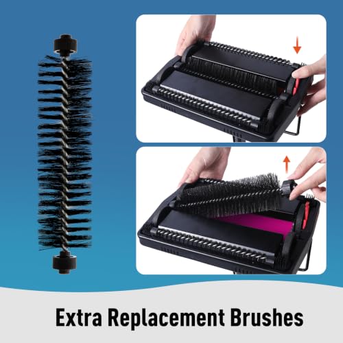 Image of Manual Carpet Sweeper with Extra Roller,Non-Electric Pet Hair Remover