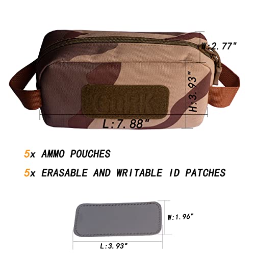 Gurk Tactical Ammo Pouch,5-Pack Loose Ammo Bag,Shooting Hunting Ammo Pocket,Ammunition Transport Bag For Rifle Carbine Pistol Revolver,Id Patches Included (5-Pack Sansha Camouflage) #TOP4