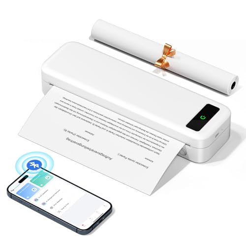 TATTMUSE Portable Thermal Printer, Bluetooth Printers Wireless for Travel Home Use, Mini Compact Printer