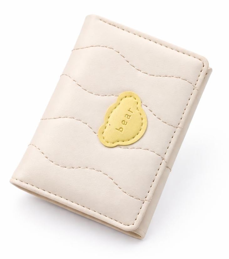 Image of Valerie Wallets for Women Leather Cute RFID Blocking Small Bifold Wallet with Zipper Coin Purse for Girls and Ladies Women's Wallet (Cream)