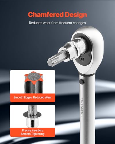 Image of VEVOR Torx Bit Socket and External Torx Socket Set, 60-Piece T6-T70, TT6-TT70, TP8-TP60, E4-E24, S2 Alloy Steel and Cr-V Steel, 1 /4 in, 3 /8 in, and 1 /2 in Drives, with Enhanced Storage Case, Hand Use