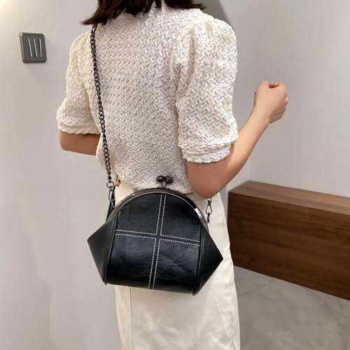 Image of Downupdown Women Purses Handbags Kiss Lock Satchel Bag Chain Shoulder Bag PU Leather Hobo Bags Crossbody Bag Clutch Wallet | Kiss Lock