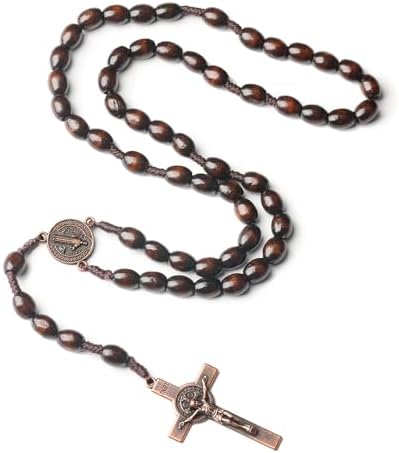 Colar de contas de rosário, rosários católicos feitos à mão, meda...