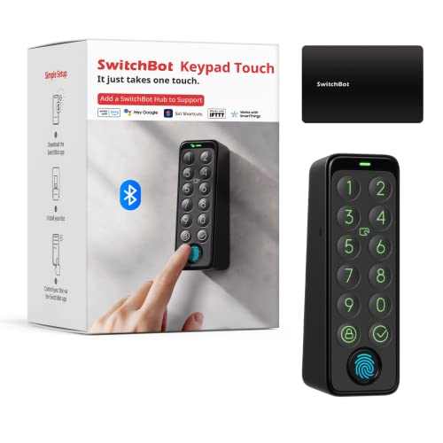 SwitchBot Smart Keypad Touch pour SwitchBot Lock, accès sans clé par empreinte digitale, IP65 étanche, prend en charge les mots de passe virtuels pour la sécurité de la maison