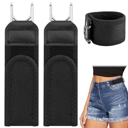 Puasok 2 Pièces Ceinture Sans Élastique À Crochet Métallique Kit, Tactical Metal Hook Elastic Belt-Buckleless Belt Hook, Ajustable Ceintures Extensible...