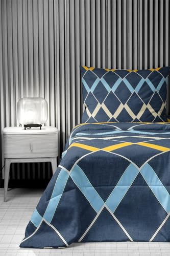 Image of LOOMLYFE 300 TC All Season King Size AC Comforter || Blanket || Duvet for Double Bed with 1 Flat Bedsheet and 2 Large Pillow Covers - 4 Piece Comforter Set - NavyBox