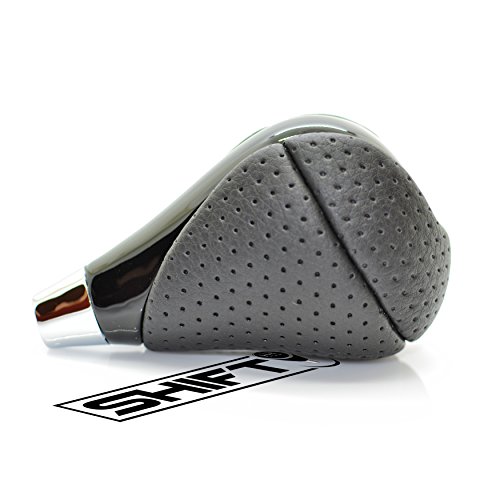 SHIFTIN Piano Black Wood Gear Shift Knob Stick Shifter for Lexus ES300h ES350 GS300 GS350 GS430 GS450h GS460 is-F IS250 IS300 IS350 LS460 LS600h RX350 RX450h (Punched Black Leather/Piano Black)
