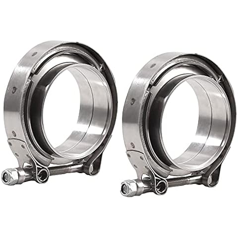 Bohaner 2X Stainless Steel Exhaust Clamp Kit Cover