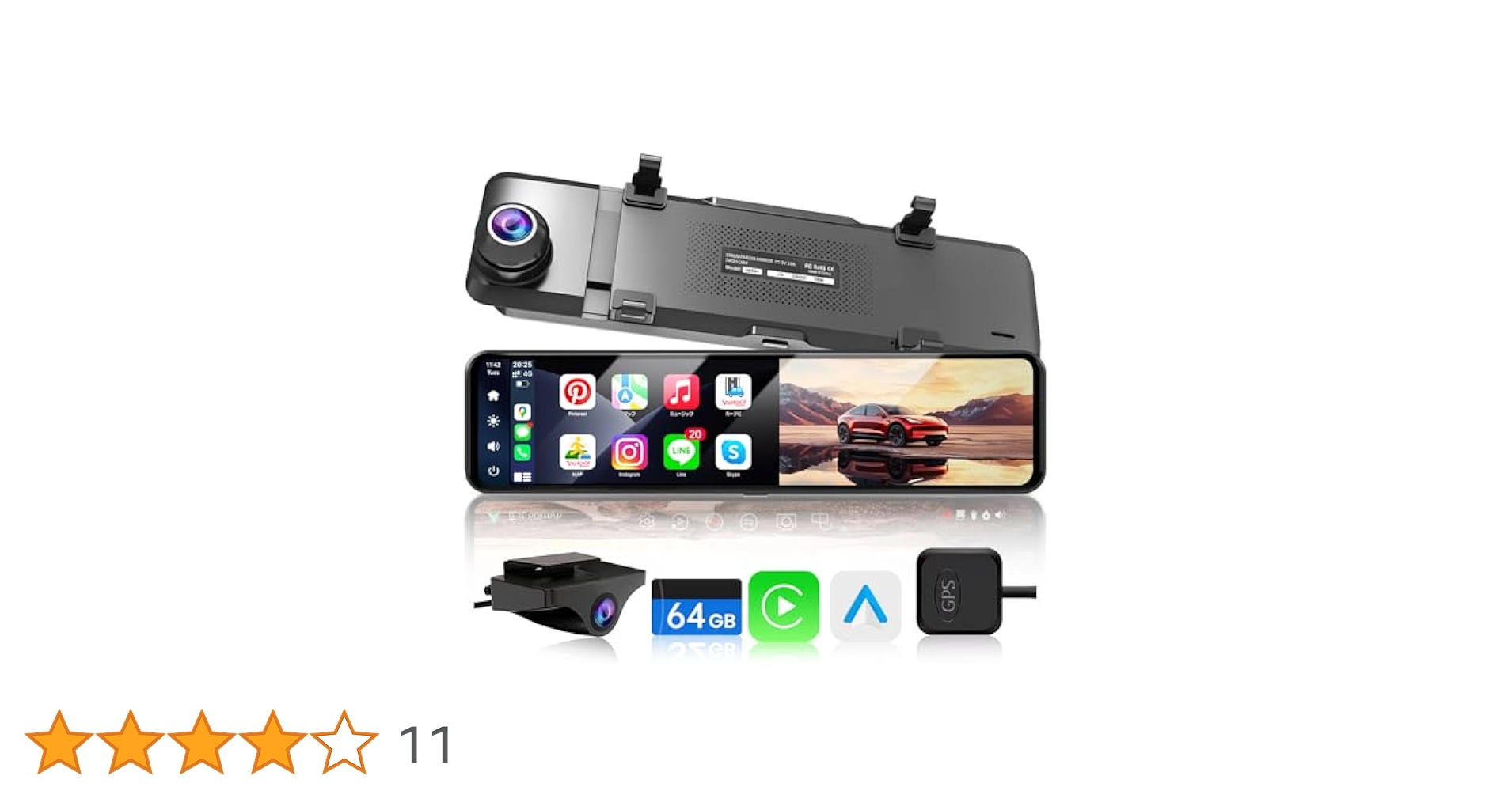 Amazon.co.jp: JADO ドライブレコーダー ミラー型 CarPlayと