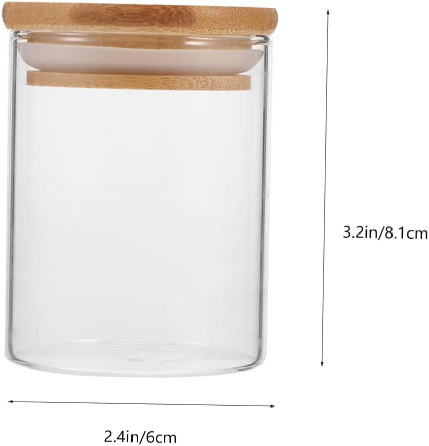 LIFKOME 4pcs Large Capacity Glass Kitchen Storage Jars Bamboo Lids Mason Jars for Bathroom Kitchen Organizers