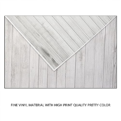 YongFoto 8x8ft Vinyl White Wood Backdrops for Photography Light Gray Rustic Wooden Board Photo Background Crafts Party Wall Picture Taking Photo Studio Props - Image 4