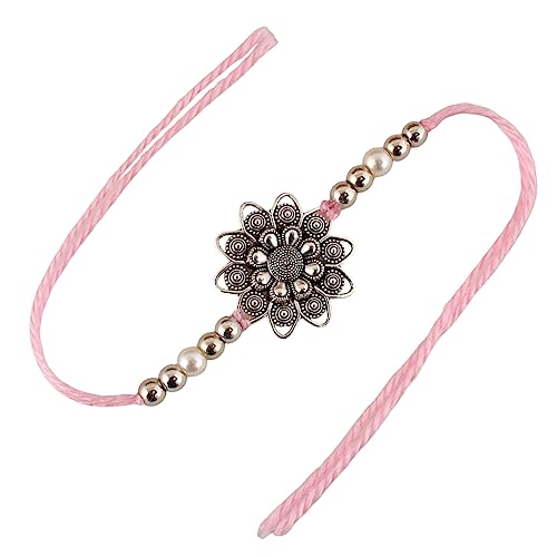 Image of Lucky Jewellery Rakhi Gold Plated Rakhe Boho Collection Rakshabandan Rakhee Bracelet for Bro /Brother /Bhaiya /Bhai /Bhabhi Rakshasutra (53-WEOR1-3149-LCT-1)
