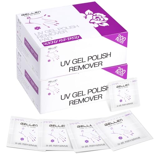Image of GELLEN Acetone Gel Polish Remover Pads, 400 Pack Individually Wrapped