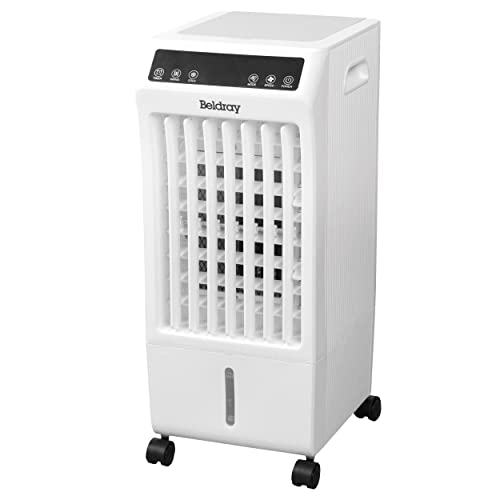Beldray EH3719 Digital Air Cooler - 6L, Evaporative Humidifier, Digital LED Display, Portable Air Conditioner, Air Purifier, 3 Speeds, Rotation Swing Function, 2 Ice Packs Included For Cool Air Flow