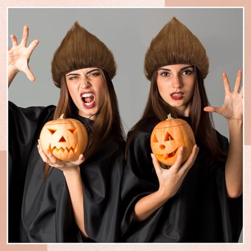Image of Geyoga 1 Pcs Funny Wig Crazy Hair for Halloween Party,Brown | Funny Colorful Wig Adults Use, Unisex Funky Hairband, Halloween Mardi Gras Cosplay Costume Party Accessories