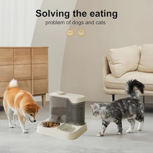 Estación de alimentación para gatos y perros con fuente de agua y plato desmontable miniatura 4