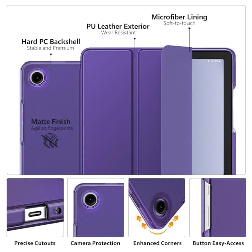 Image of MoKo Case for Galaxy Tab A9+ /A9 Plus 11 inch 2023, Slim Stand Protective Smart Cover with Hard PC Translucent Back Shell for Tab A9 Plus Tablet (SM-X210 /X216 /X218), Auto Wake /Sleep, Purple Violet