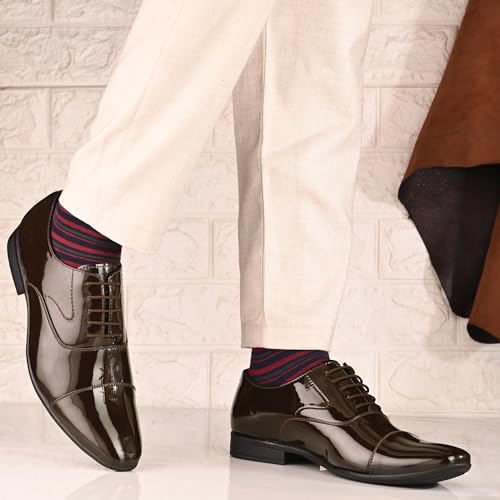 Image of Centrino Men's Formal Shoes |Premium Craftsmanship & Durable Build |Stylish & Elegant Design | Lace-Up Design with Cushioned Insole for Comfort |Craftsmanship for All-Day Elegance (9746)