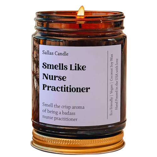Smells Like Nurse Practitioner Soy Wax Candle, Nurse Practitioner Gift, Nurse Practitioner Candle, Gift for Nurse Practitioner, 4Oz 9Oz Amber Candle 9 Scent Options