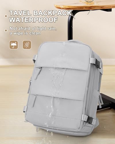 Image of coowoz Large Travel Backpack Carry On for Women Man Gym Backpacks with Laptop Compartment Mochila de Viaje Teacher Personal Item Backpack Rucksack Airplane Accessories Must Haves Grey