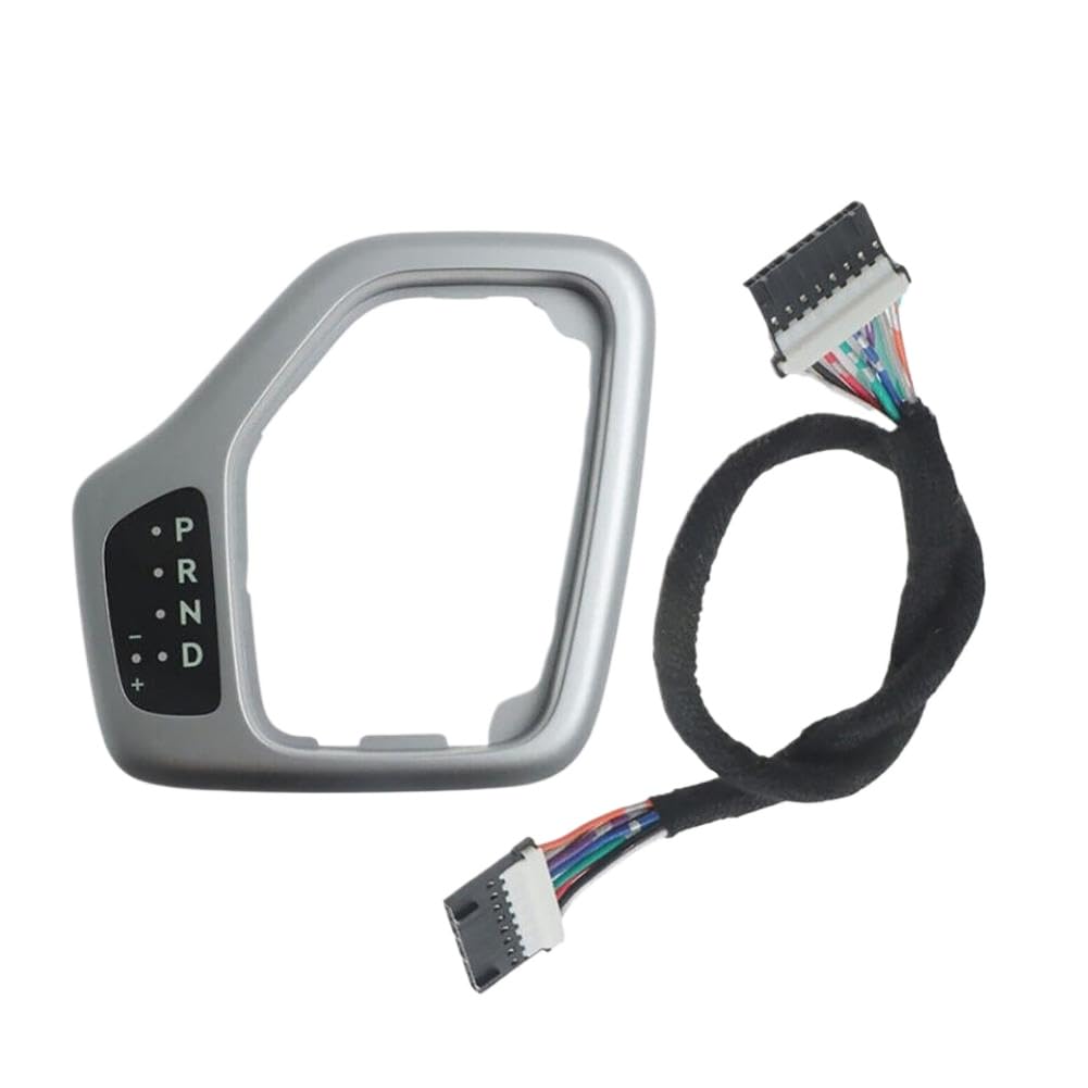 Anrnkyhsh Silver Vehicle Transmission Center Shifter Bezel With Harness Kit 601-401 5Yd27ls5aa Compatible With Cherokee 2014-2018(Silver)