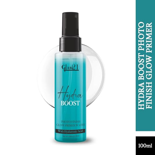 Image of Glam21 Hydra Boost Photo Finish Glow Primer Water | Oil-Control & Lightweight Texture | Hydrating Mist with Hyaluronic Acid | Skin-Prep & Dewy Glow Setting Spray | 100ml
