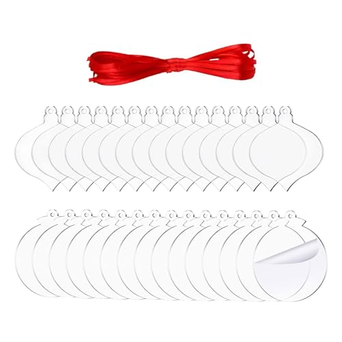 Paquete De 25 Adornos Árbol Navidad Acrílicos Transparentes Espacios En Artesanales Inastillables para Decoraciones Navideñas Acento Árbol Transparente Reutilizable