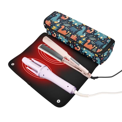 Bolsa organizadora de viaje para herramientas de cabello con protector térmico resistente para planchas y rizadores miniatura 2