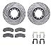 Dynamic Friction Company Front Brake Rotors-Drilled and Slotted-Silver with 5000 Advanced Brake Pads includes Hardware 7512-72043