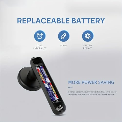 Serrure biométrique Bluetooth Tuya pour sécuriser une porte sans clé avec code et empreinte - 3