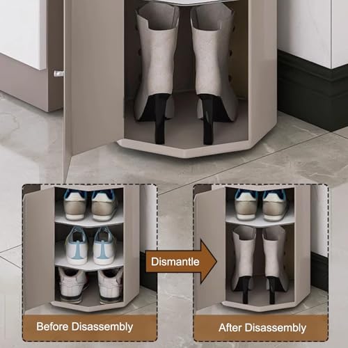 Étagère à chaussures rotative pour optimiser l'espace restreint d'un studio