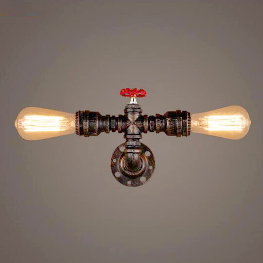 Wisząca lampa sufitowa retro lampa ścienna E27 przemysłowa ściana rura wodna kształt 2 głowice metalowa ściana ing do loftu restauracji salonu jadalni korytarza sklepu odzieżowego baru kawiarni