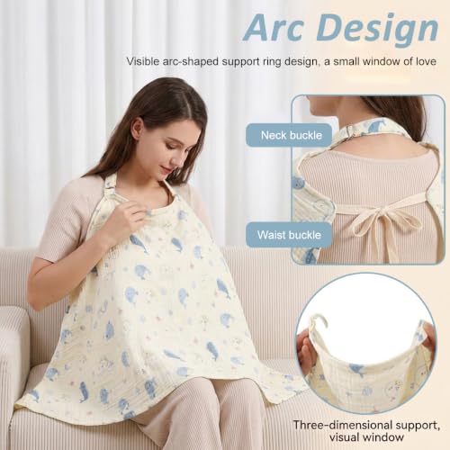 Image of Snowie Soft Muslin Nursing Cover Cotton Breathable Design