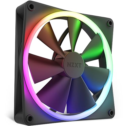 Image of NZXT F140 RGB Fans - RF-R14SF-B1 - Advanced Lighting Customization - Whisper Quiet Cooling - Single (Fan & Controller Required & NOT Included) - 140mm Fan - Black