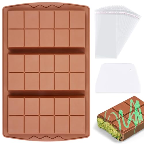 KASHME 1 Pc Chocolate Bar Mold Deep Large Chocolate Molds Silicone Break Apart Thick Silicone Molds...
