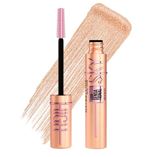 Maybelline Lash Sensational Sky High Mascara Eyelash Lengthening Volumizing, Long Lasting, All Day Wear, Lightweight Formula, Suitable for Sensitive Eyes Gold Glitz
