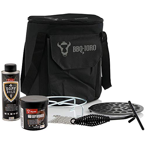 BBQ-Toro Accessory Set for Dutch Oven with Storage Bag, Dopfheld, Dopfwunder, Ring Cleaner, Coaster, Dutch Oven Insert and Lid Lifter
