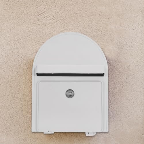 Boîte aux lettres sécurisée contre le vol en tôle blanche compacte pour extérieur - 7