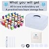 Simthread 40-Color Embroidery Thread Kit 40 Spools 550 Yards Each, 40WT Polyester Thread with 2-Layer Stackable Box, Bobbins & Tools Compatible with Brother, Janome, Babylock and More