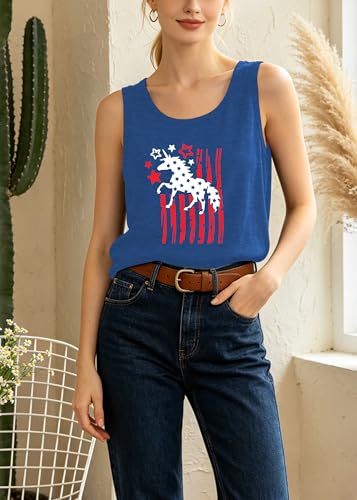 Image of 4th of July Bow Tank Top Women-Vintage American Bow Sleeveless Shirt USA Flag Tee Top Patriotic Tank Top