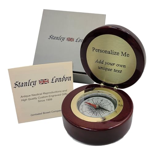 Engravable Executive Navigator Desk Compass in Luxurious Lacquered Piano Finish Case | Personalized Compass Gift Engraved with a Custom Message or Select from Pre-Engraved Plaques (Design My Own)