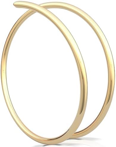 14K Gold Filled Spiral Nose Ring – Tiny 20G Double Hoop Illusion Nose Piercing for Women – Thin Handmade Gold Filled Nose Hoop for a Snug Comfortable Fit – Elegant Minimalist Gold Nose Jewelry - Image 3