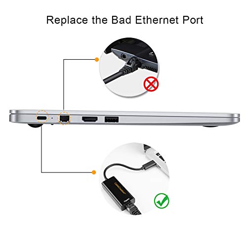 Adaptador CableCreation USB C para Ethernet, adaptador de rede portátil em alumínio RJ45 para USB C