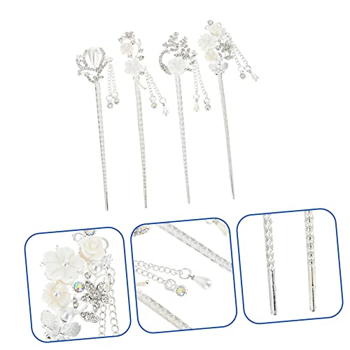 Épingles à cheveux rétro à pompons et fleurs pour coiffure de mariage classique