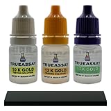  Gold, Silver & Platinum Testing Kit 10k 12K 14K Solutions with 2x4 Test Stone Precious Metal Tester Real/Fake Check Analysis Kit