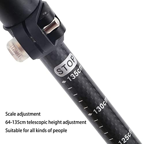 New Carbon Fiber Trekking Pole Metal Lock High-Strength and Ultra-Light Outdoor Hiking Three-Section Telescopic Outer Lock Cane (2PCS)