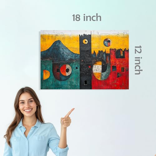 Image of SiddArtify Abstract Landscape Wall Art Poster Print Set - Modern Geometric Decor for Living Room Bedroom Office - 12x18 inch Board Pack of 6